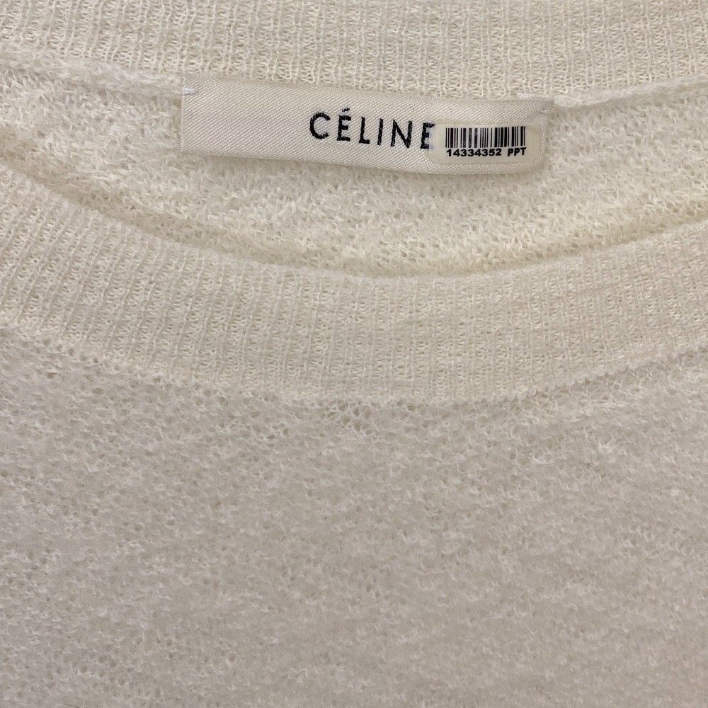 Celine By Phoebe Philo Crewneck Cream Long Sleeve 100% Wool Sweater Size Large - Picture 4 of 9